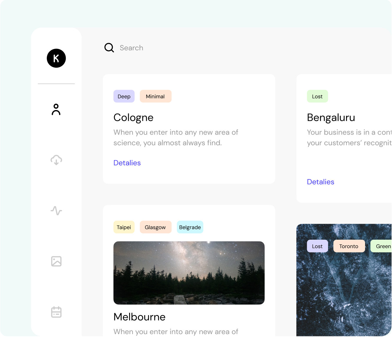 CMS left sidebar