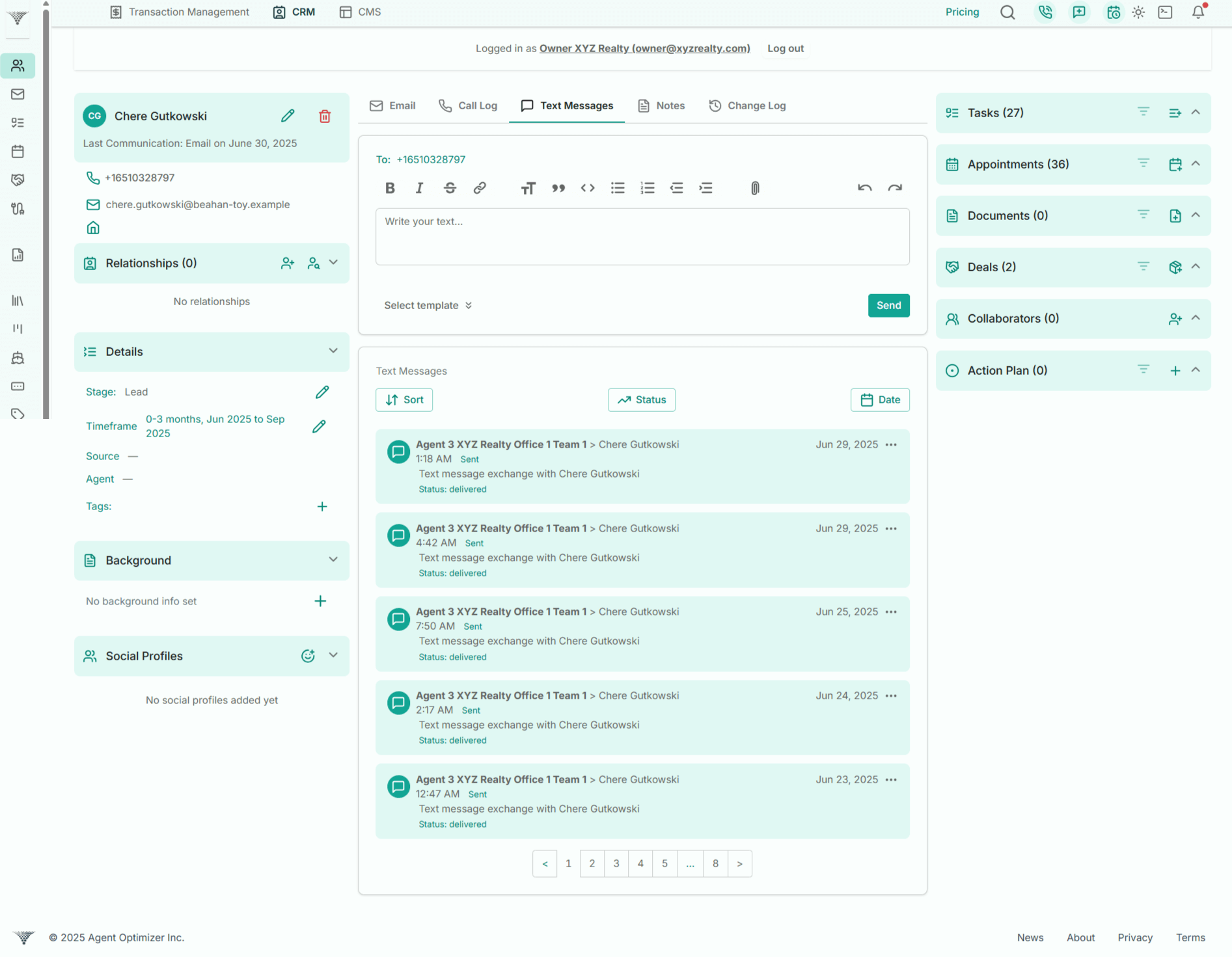 BrokerageSpace Dashboard